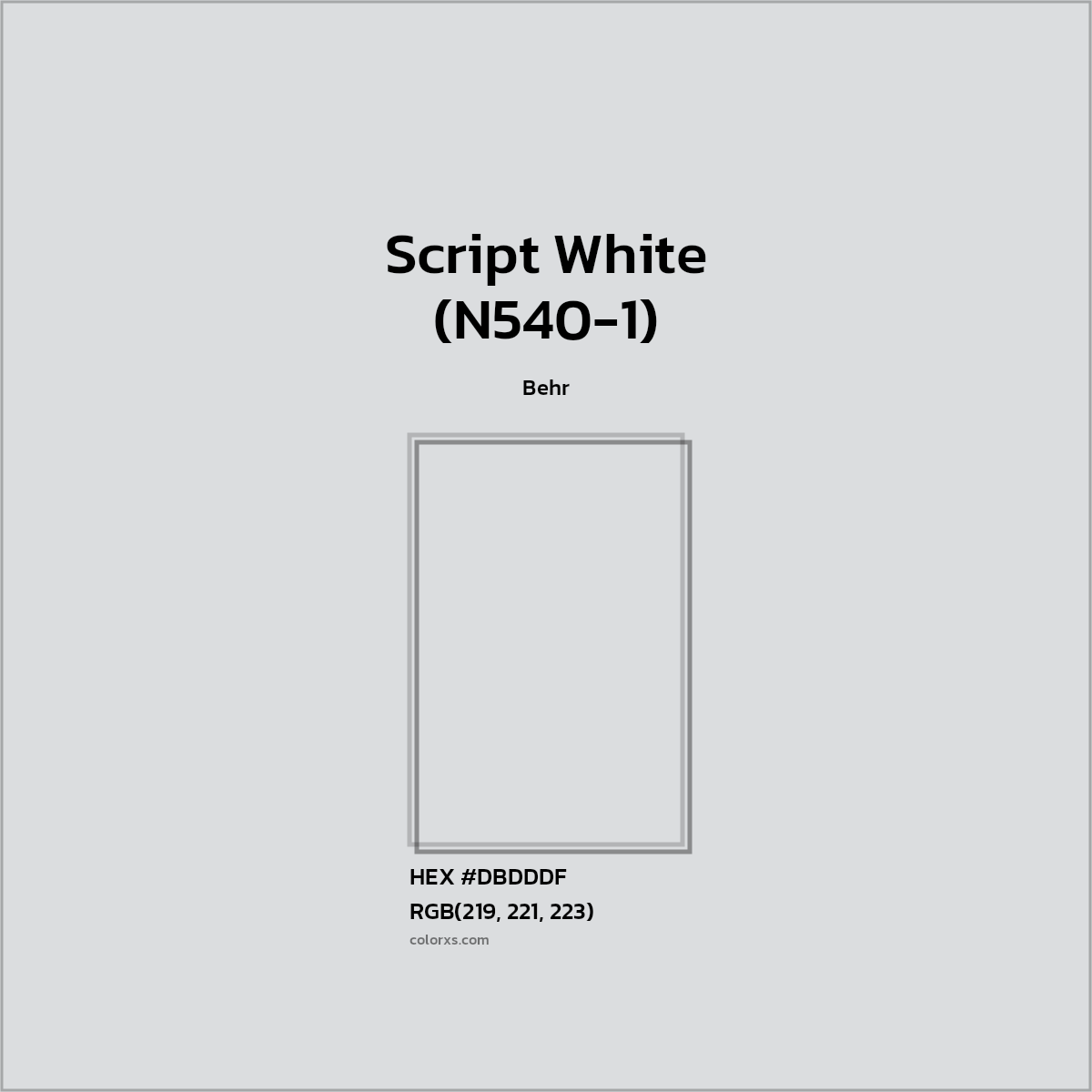 #DBDDDF Script White (N540-1) Paint Behr - Color codes and meaning | Matching colors and paints