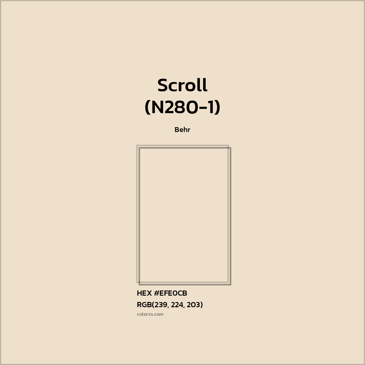 #EFE0CB Scroll (N280-1) Paint Behr - Color codes and meaning | Matching colors and paints