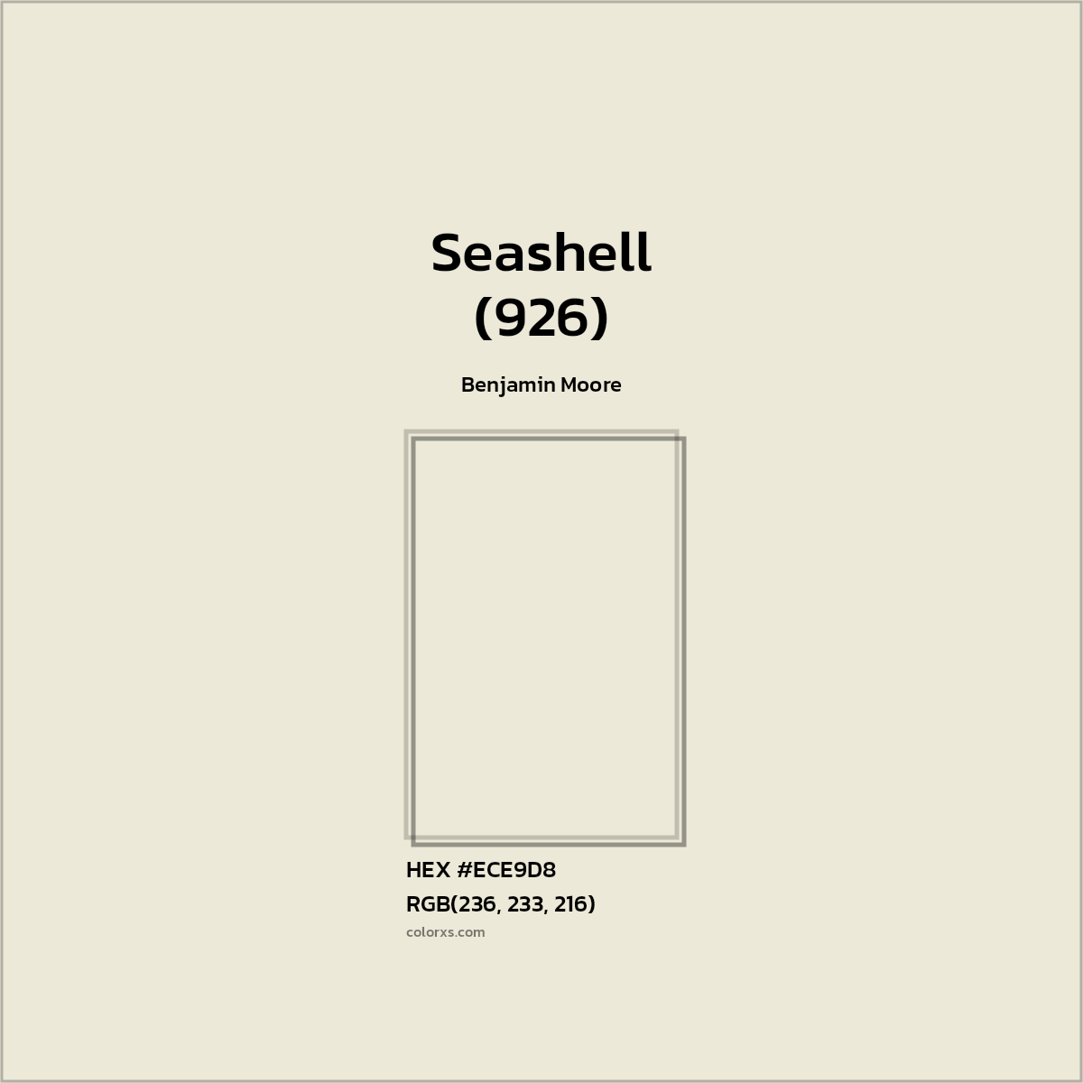 #ECE9D8 Seashell (926) Paint Benjamin Moore - Color codes and meaning | Matching colors and paints