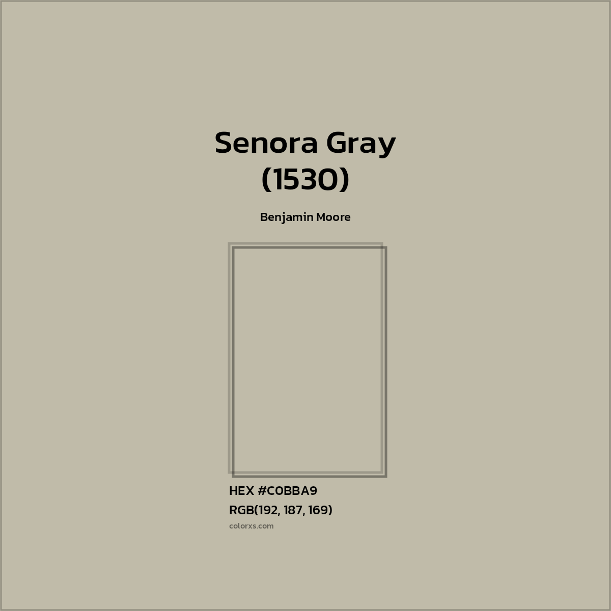 #C0BBA9 Senora Gray (1530) Paint Benjamin Moore - Color codes and meaning | Matching colors and paints