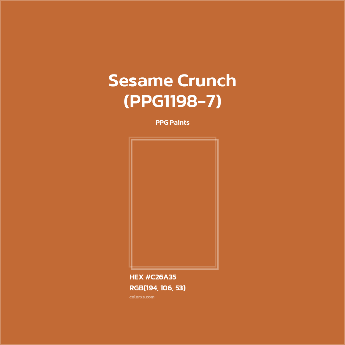 #C26A35 Sesame Crunch (PPG1198-7) Paint PPG Paints - Color codes and meaning | Matching colors and paints