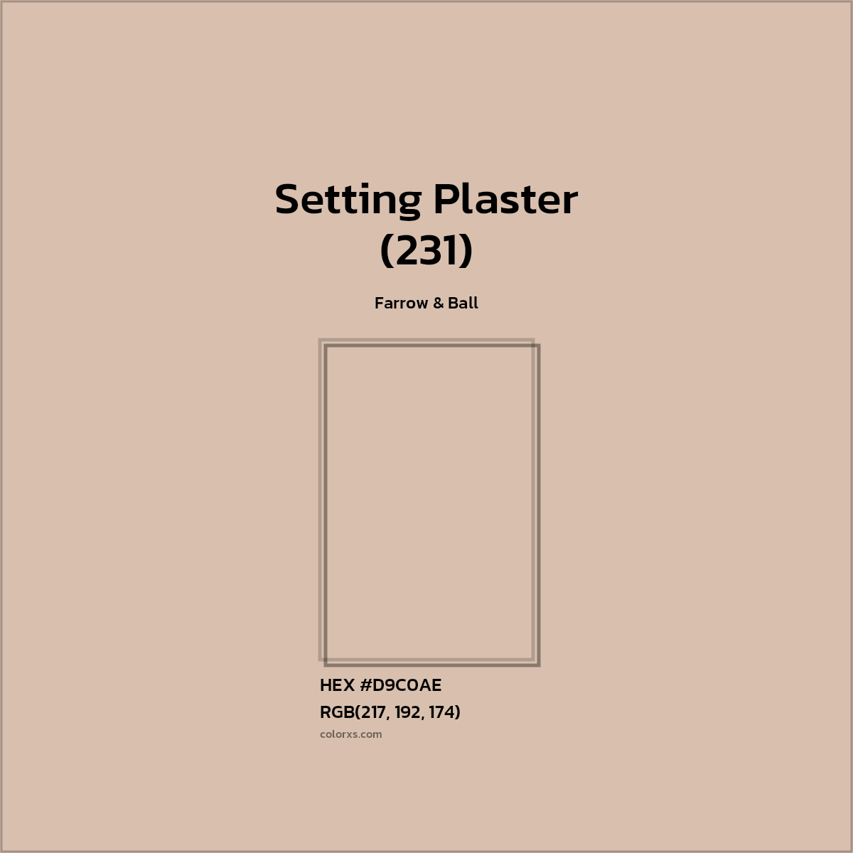 #D9C0AE Setting Plaster (231) Paint Farrow & Ball - Color codes and meaning | Matching colors and paints