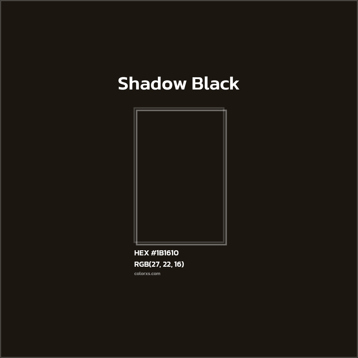 #1B1610 Shadow Black Color  - Color codes and meaning | Matching colors and paints