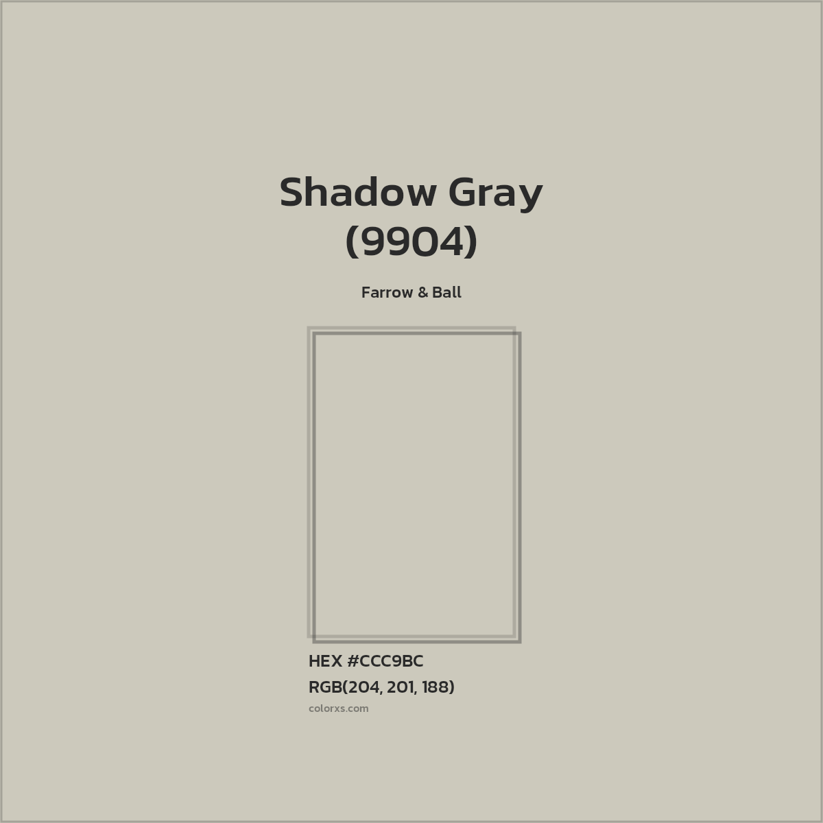 #CCC9BC Shadow Gray (9904) Paint Farrow & Ball - Color codes and meaning | Matching colors and paints