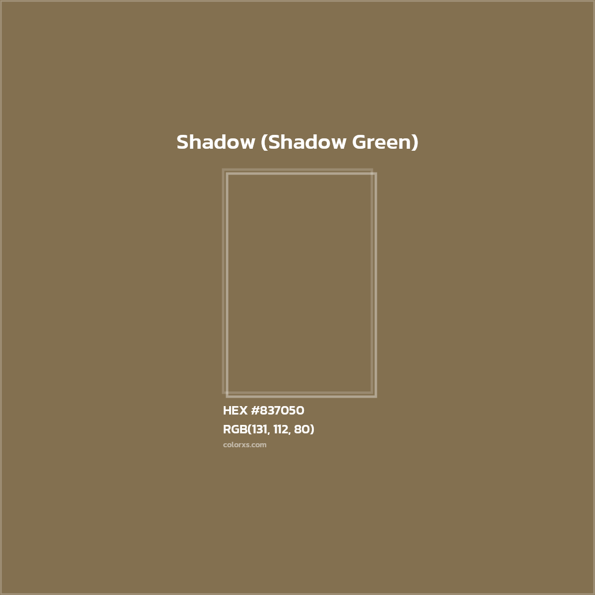 #837050 Shadow (Shadow Green) Color Crayola Crayons - Color codes and meaning | Matching colors and paints