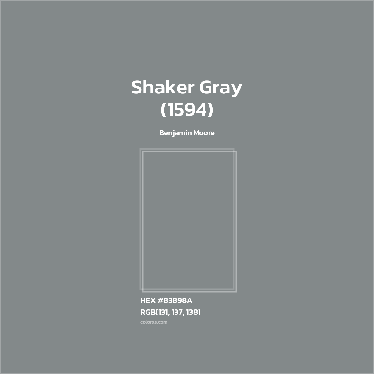 #83898A Shaker Gray (1594) Paint Benjamin Moore - Color codes and meaning | Matching colors and paints