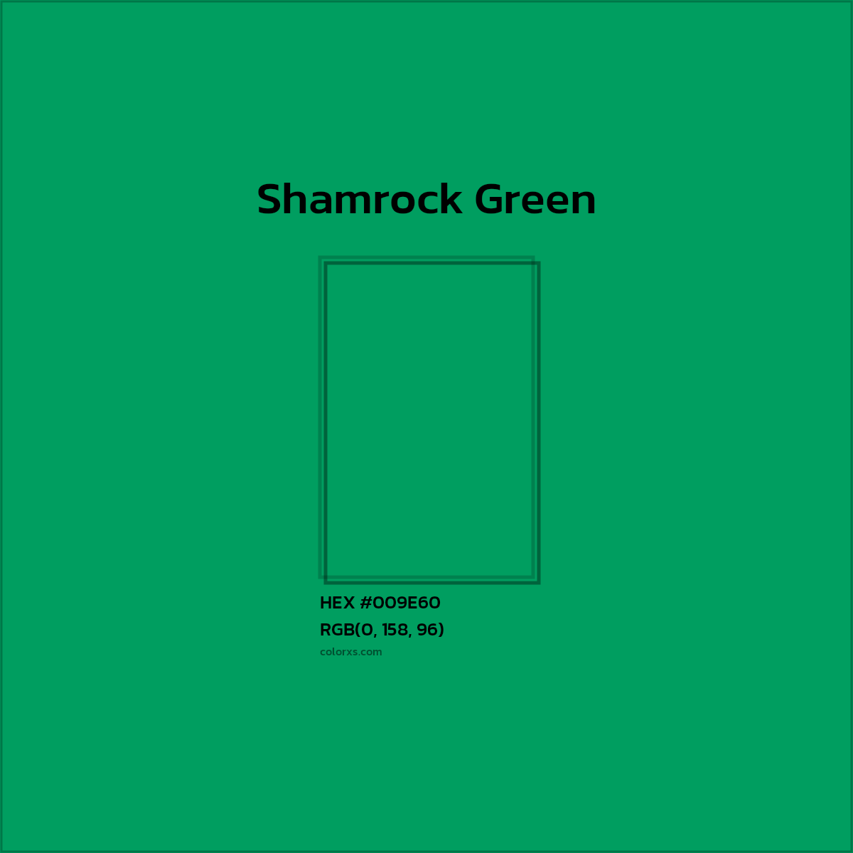#009E60 Shamrock Green Color  - Color codes and meaning | Matching colors and paints