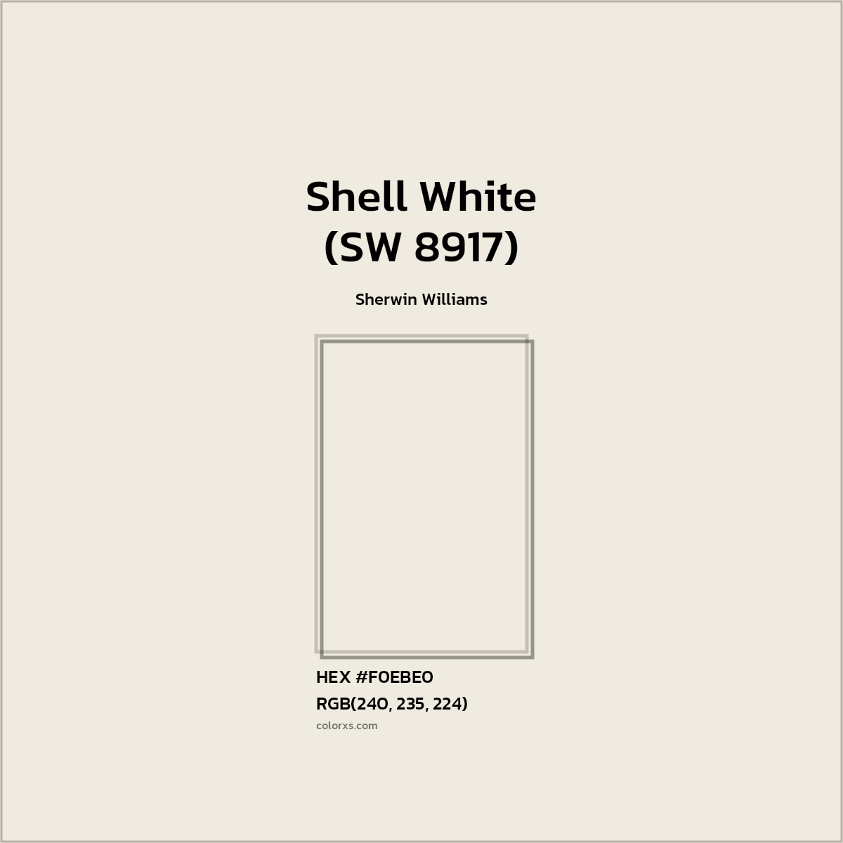 #F0EBE0 Shell White (SW 8917) Paint Sherwin Williams - Color codes and meaning | Matching colors and paints