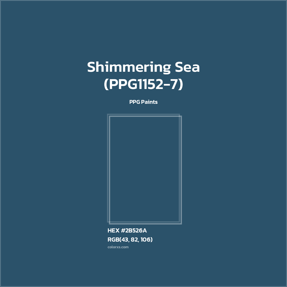 #2B526A Shimmering Sea (PPG1152-7) Paint PPG Paints - Color codes and meaning | Matching colors and paints