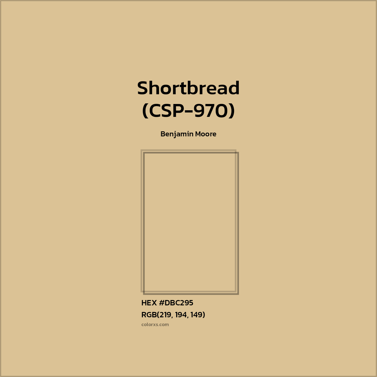 #DBC295 Shortbread (CSP-970) Paint Benjamin Moore - Color codes and meaning | Matching colors and paints