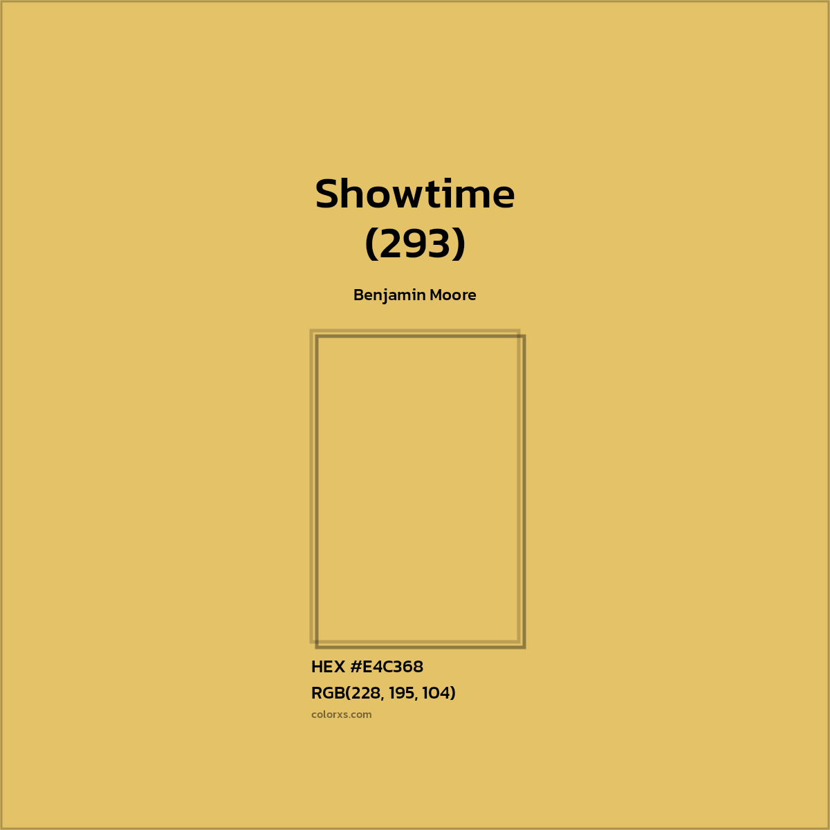 #E4C368 Showtime (293) Paint Benjamin Moore - Color codes and meaning | Matching colors and paints