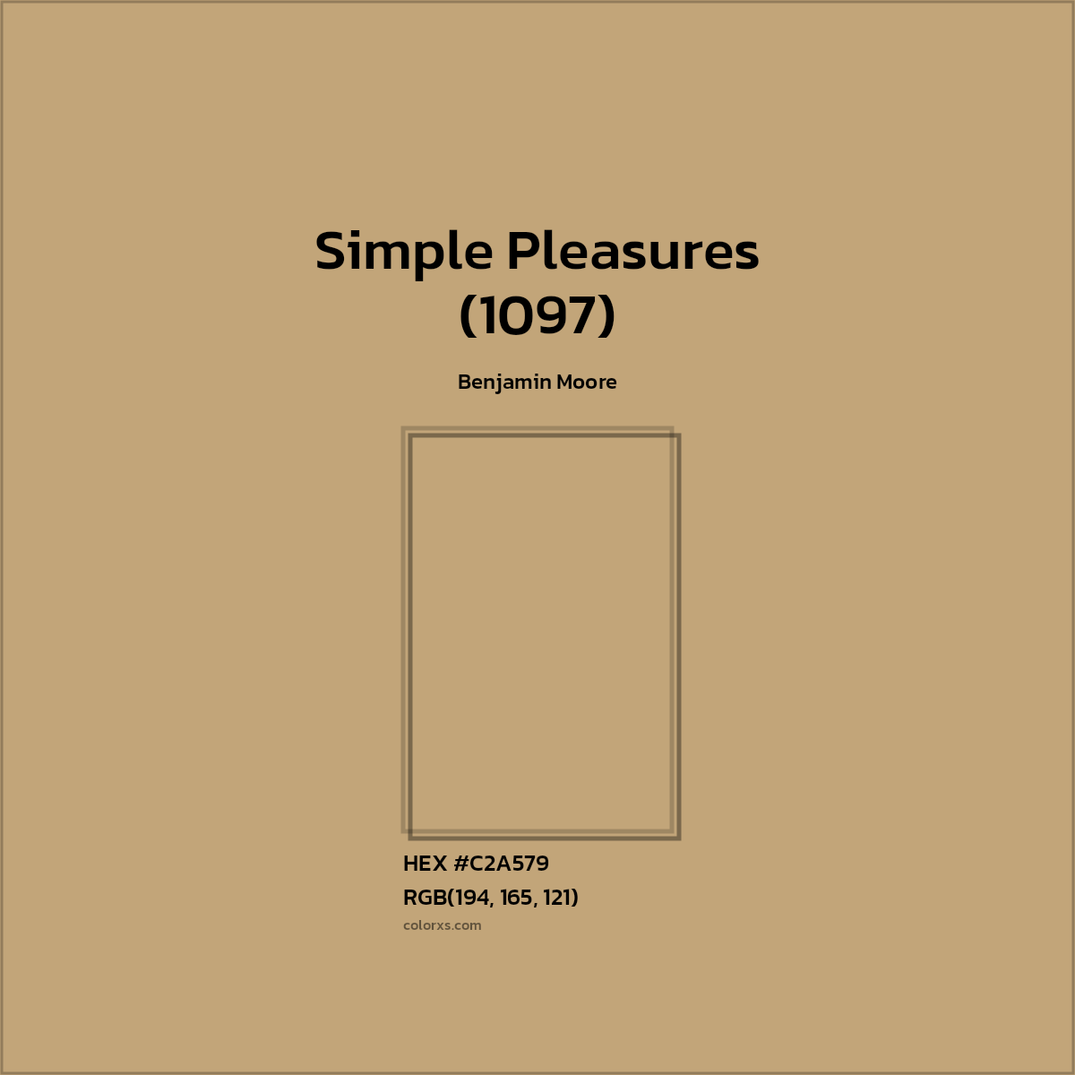 #C2A579 Simple Pleasures (1097) Paint Benjamin Moore - Color codes and meaning | Matching colors and paints
