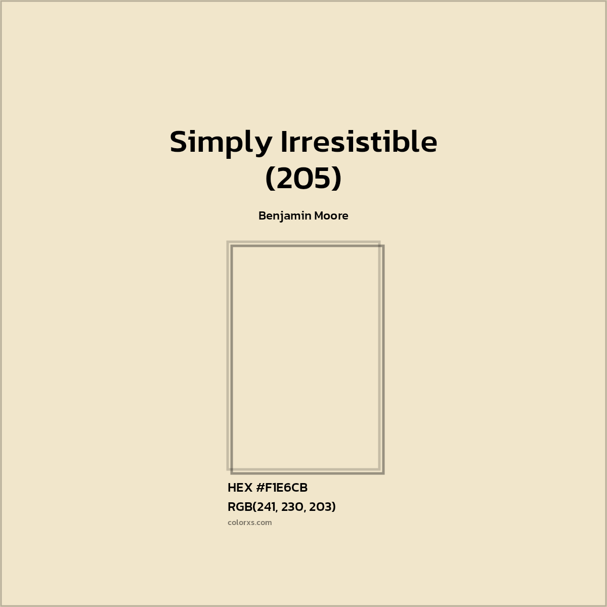 #F1E6CB Simply Irresistible (205) Paint Benjamin Moore - Color codes and meaning | Matching colors and paints