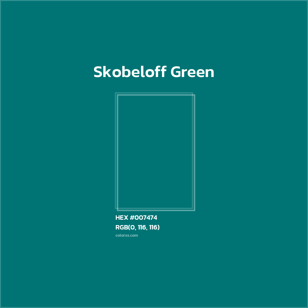 #007474 Skobeloff Green Color  - Color codes and meaning | Matching colors and paints