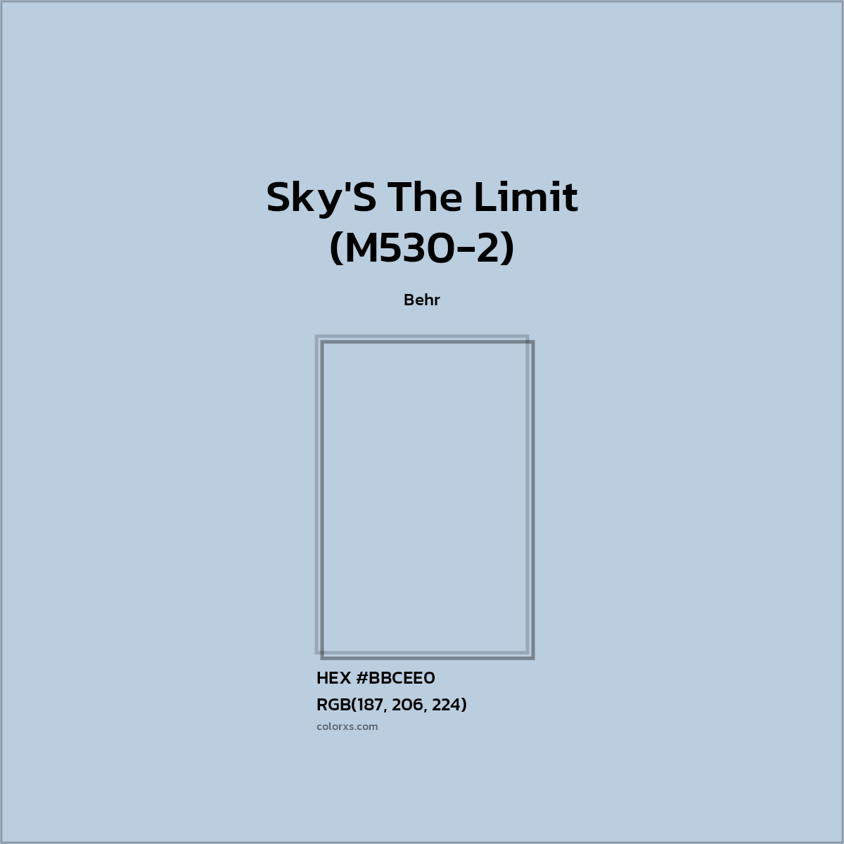 #BBCEE0 Sky'S The Limit (M530-2) Paint Behr - Color codes and meaning | Matching colors and paints