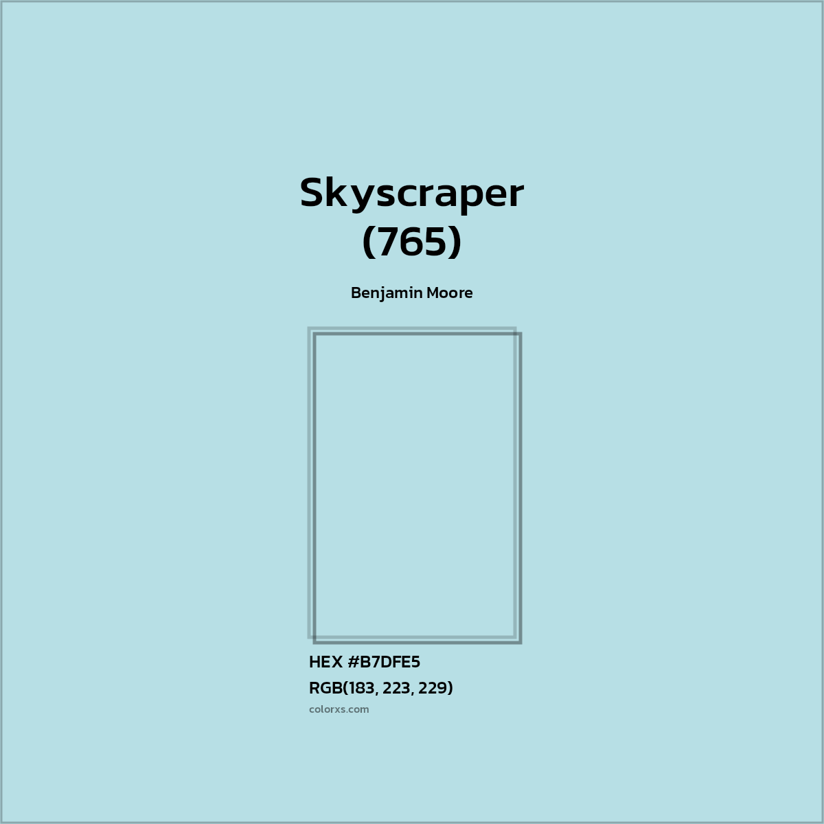 #B7DFE5 Skyscraper (765) Paint Benjamin Moore - Color codes and meaning | Matching colors and paints