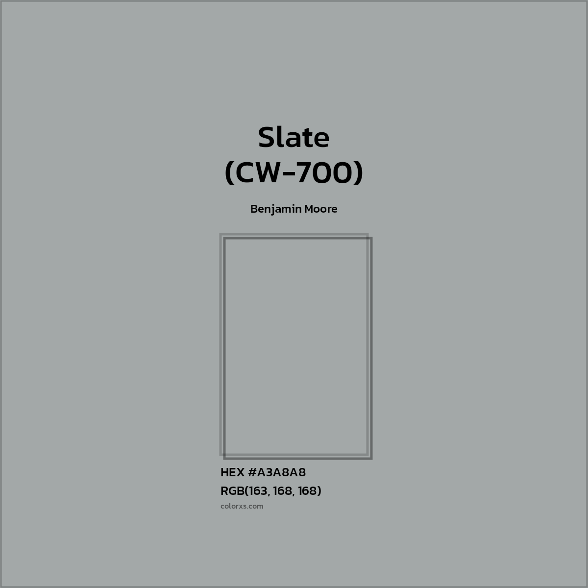 #A3A8A8 Slate (CW-700) Paint Benjamin Moore - Color codes and meaning | Matching colors and paints