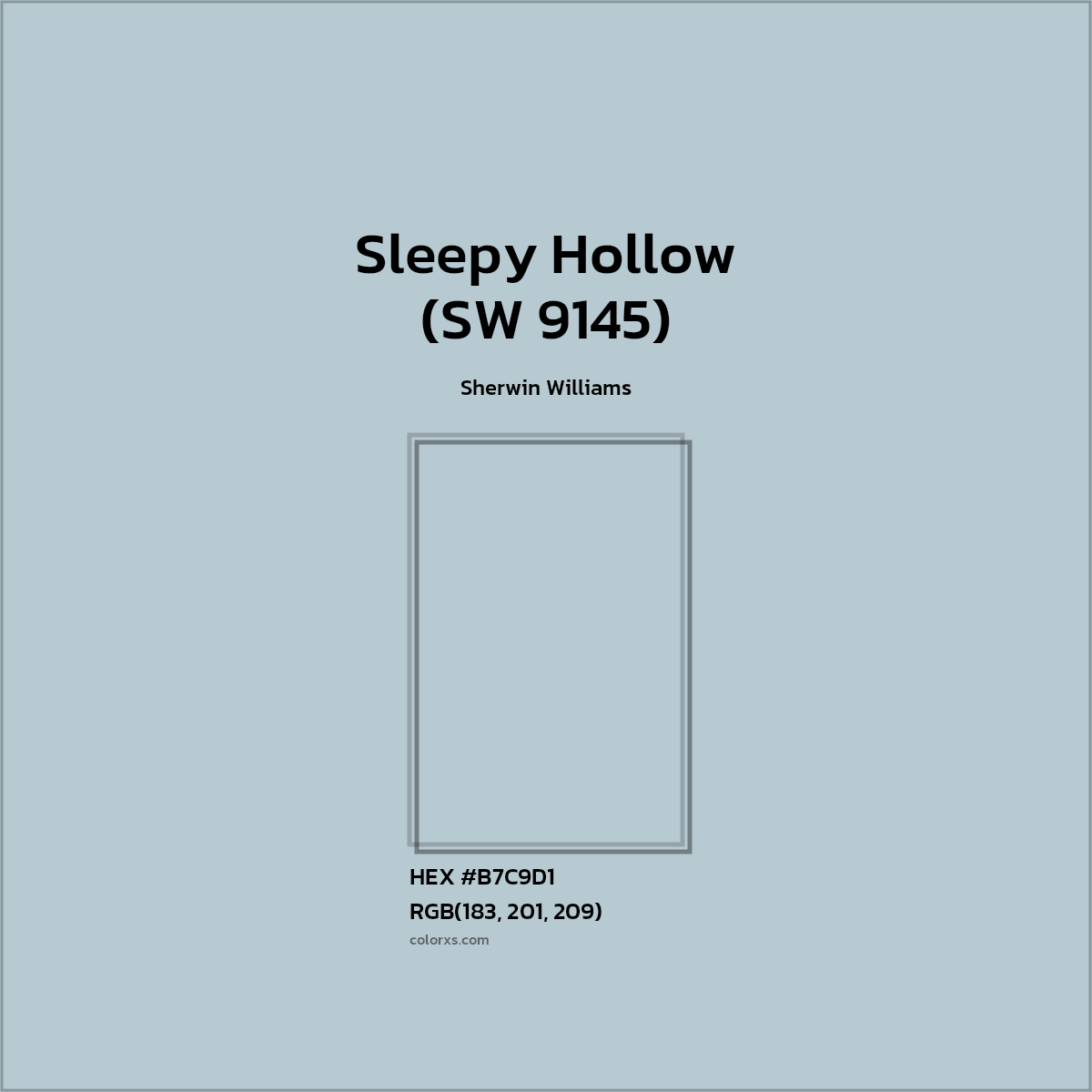 #B7C9D1 Sleepy Hollow (SW 9145) Paint Sherwin Williams - Color codes and meaning | Matching colors and paints