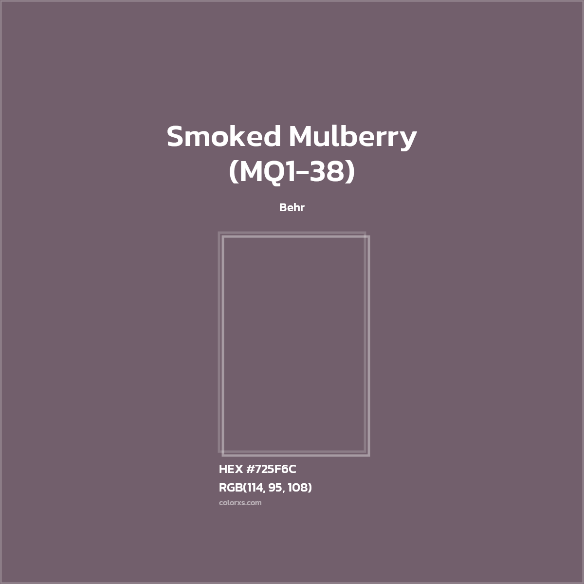 #725F6C Smoked Mulberry (MQ1-38) Paint Behr - Color codes and meaning | Matching colors and paints
