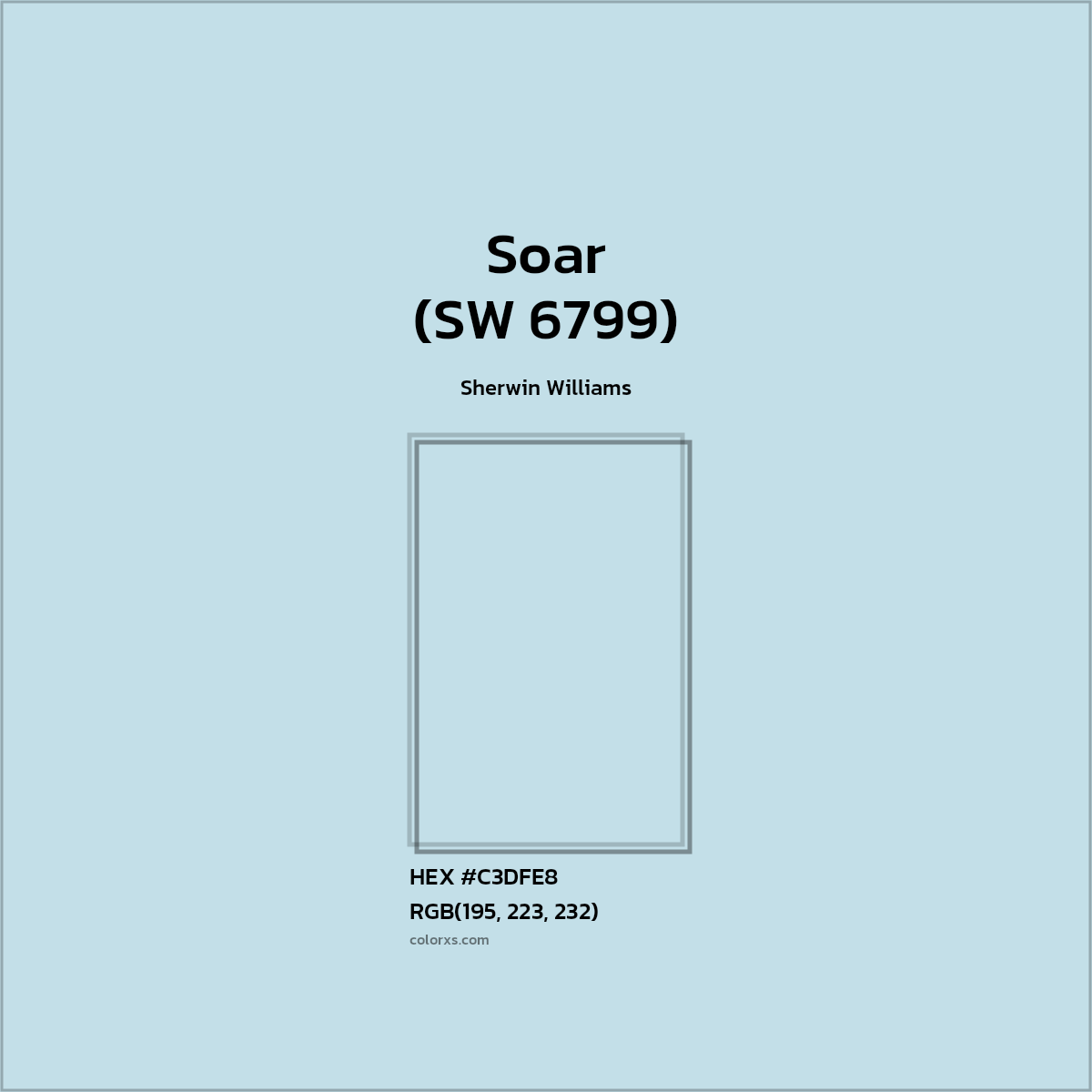#C3DFE8 Soar (SW 6799) Paint Sherwin Williams - Color codes and meaning | Matching colors and paints