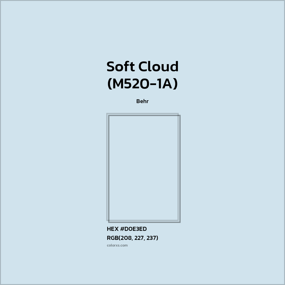 #D0E3ED Soft Cloud (M520-1A) Paint Behr - Color codes and meaning | Matching colors and paints