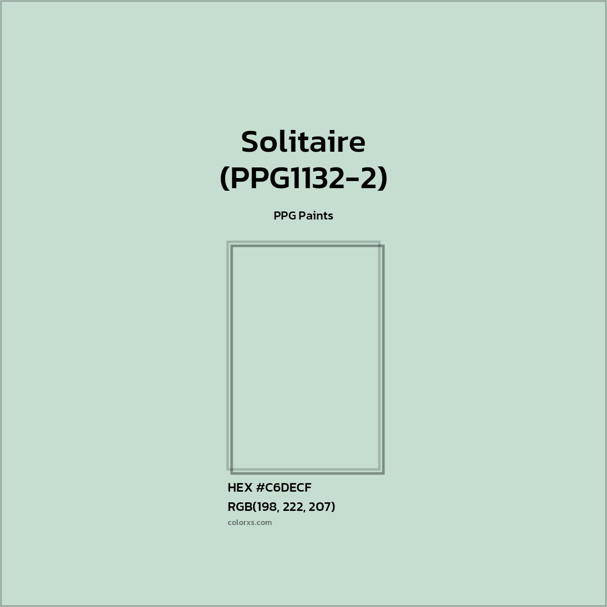 #C6DECF Solitaire (PPG1132-2) Paint PPG Paints - Color codes and meaning | Matching colors and paints