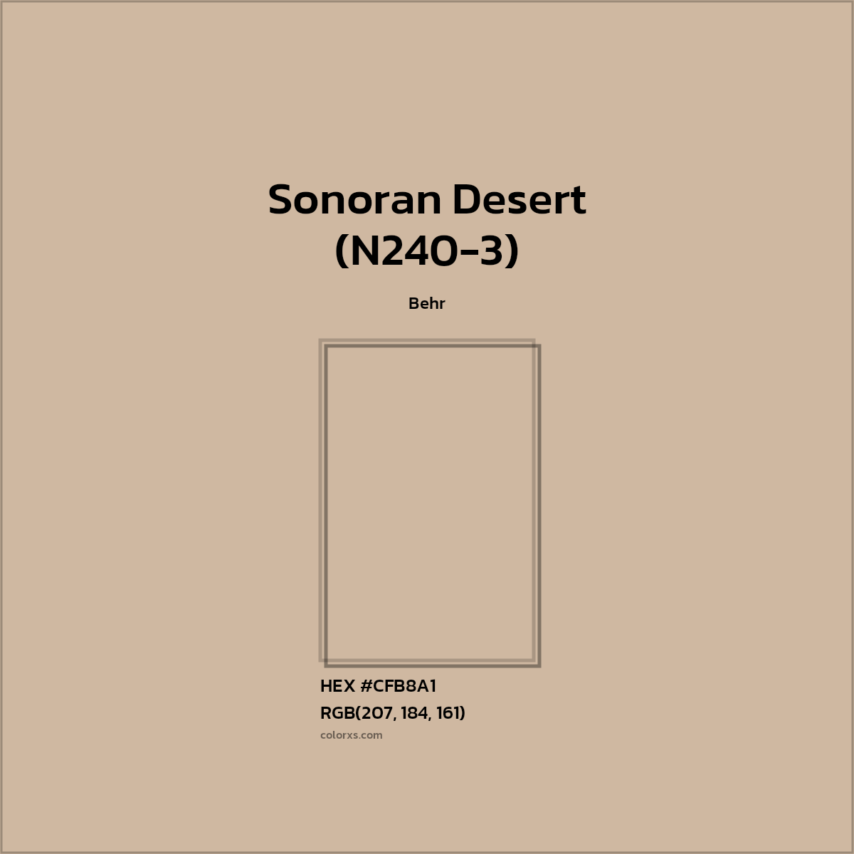 #CFB8A1 Sonoran Desert (N240-3) Paint Behr - Color codes and meaning | Matching colors and paints