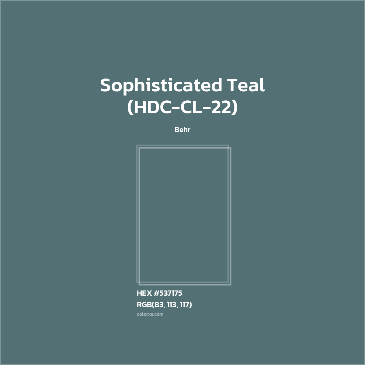 #537175 Sophisticated Teal (HDC-CL-22) Paint Behr - Color codes and meaning | Matching colors and paints