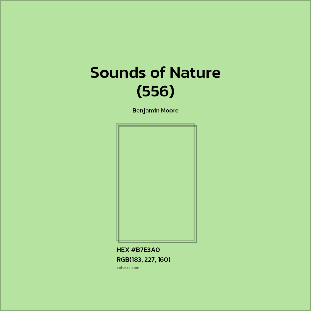 #B7E3A0 Sounds of Nature (556) Paint Benjamin Moore - Color codes and meaning | Matching colors and paints