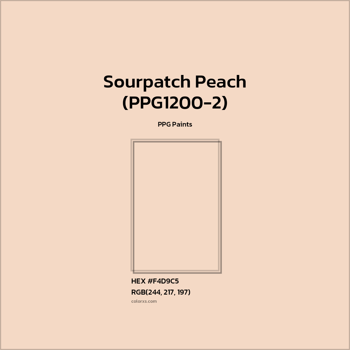 #F4D9C5 Sourpatch Peach (PPG1200-2) Paint PPG Paints - Color codes and meaning | Matching colors and paints
