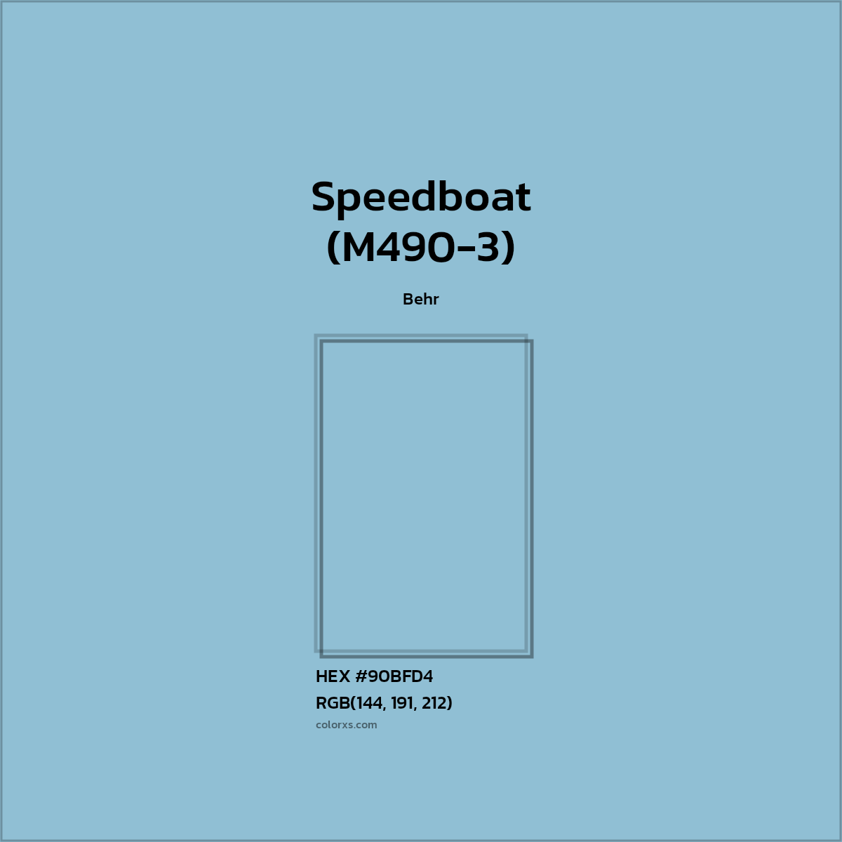 #90BFD4 Speedboat (M490-3) Paint Behr - Color codes and meaning | Matching colors and paints