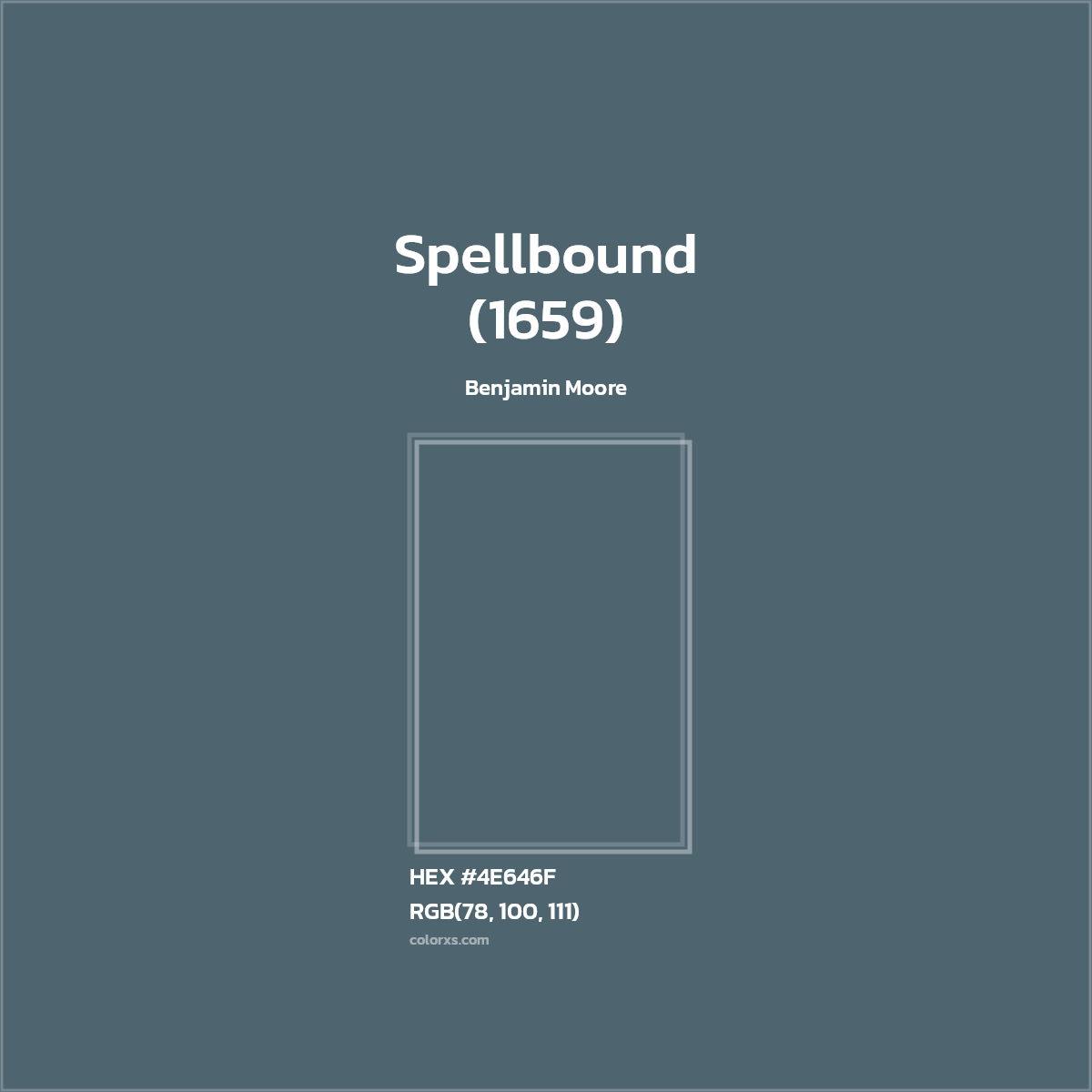 #4E646F Spellbound (1659) Paint Benjamin Moore - Color codes and meaning | Matching colors and paints