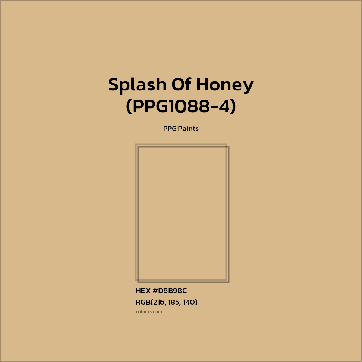 #D8B98C Splash Of Honey (PPG1088-4) Paint PPG Paints - Color codes and meaning | Matching colors and paints