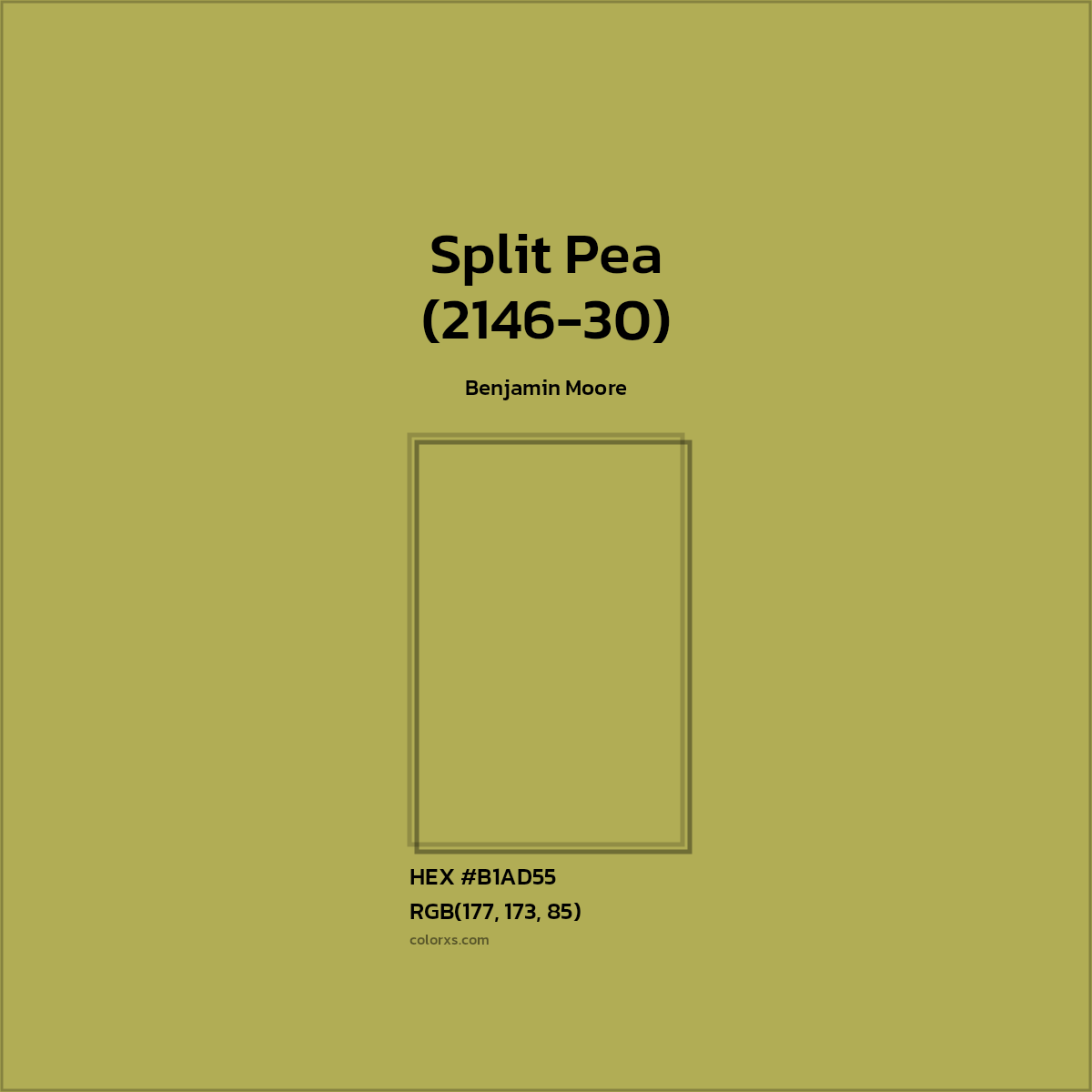 #B1AD55 Split Pea (2146-30) Paint Benjamin Moore - Color codes and meaning | Matching colors and paints