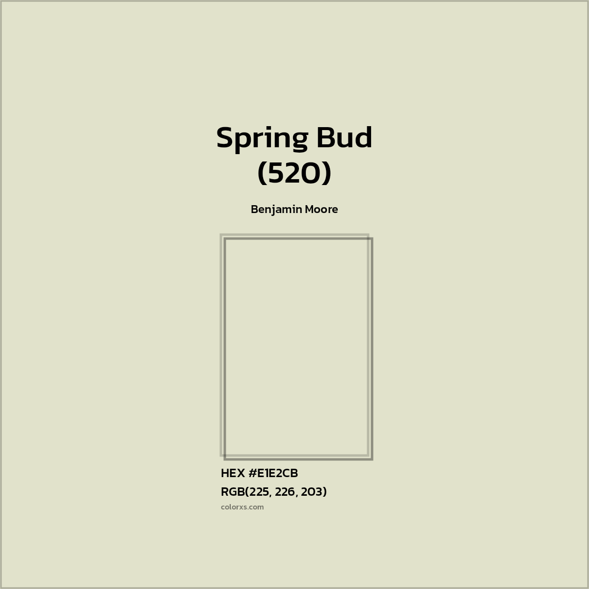 #E1E2CB Spring Bud (520) Paint Benjamin Moore - Color codes and meaning | Matching colors and paints