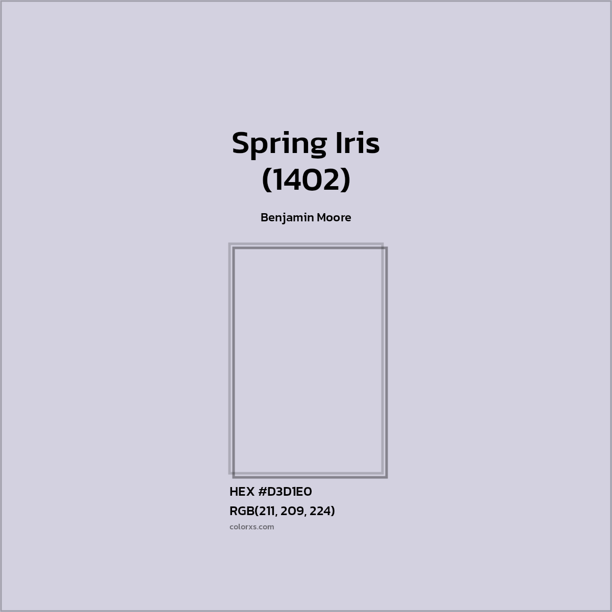 #D3D1E0 Spring Iris (1402) Paint Benjamin Moore - Color codes and meaning | Matching colors and paints