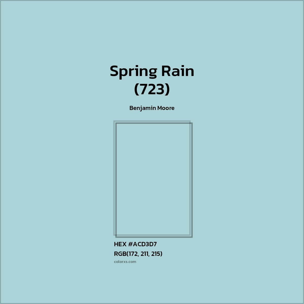 #ACD3D7 Spring Rain (723) Paint Benjamin Moore - Color codes and meaning | Matching colors and paints
