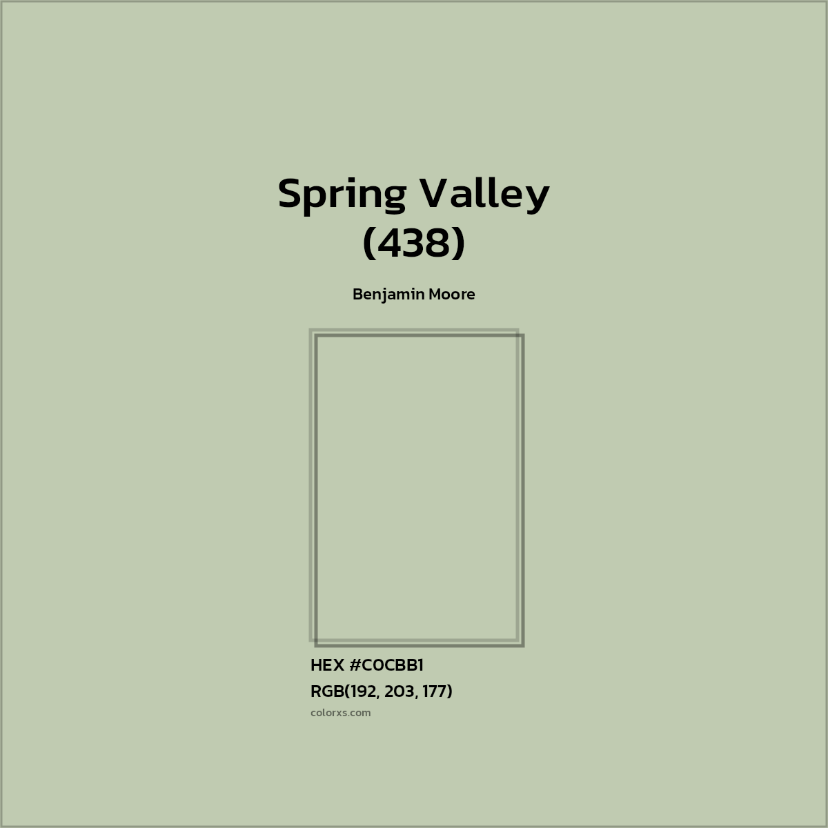 #C0CBB1 Spring Valley (438) Paint Benjamin Moore - Color codes and meaning | Matching colors and paints