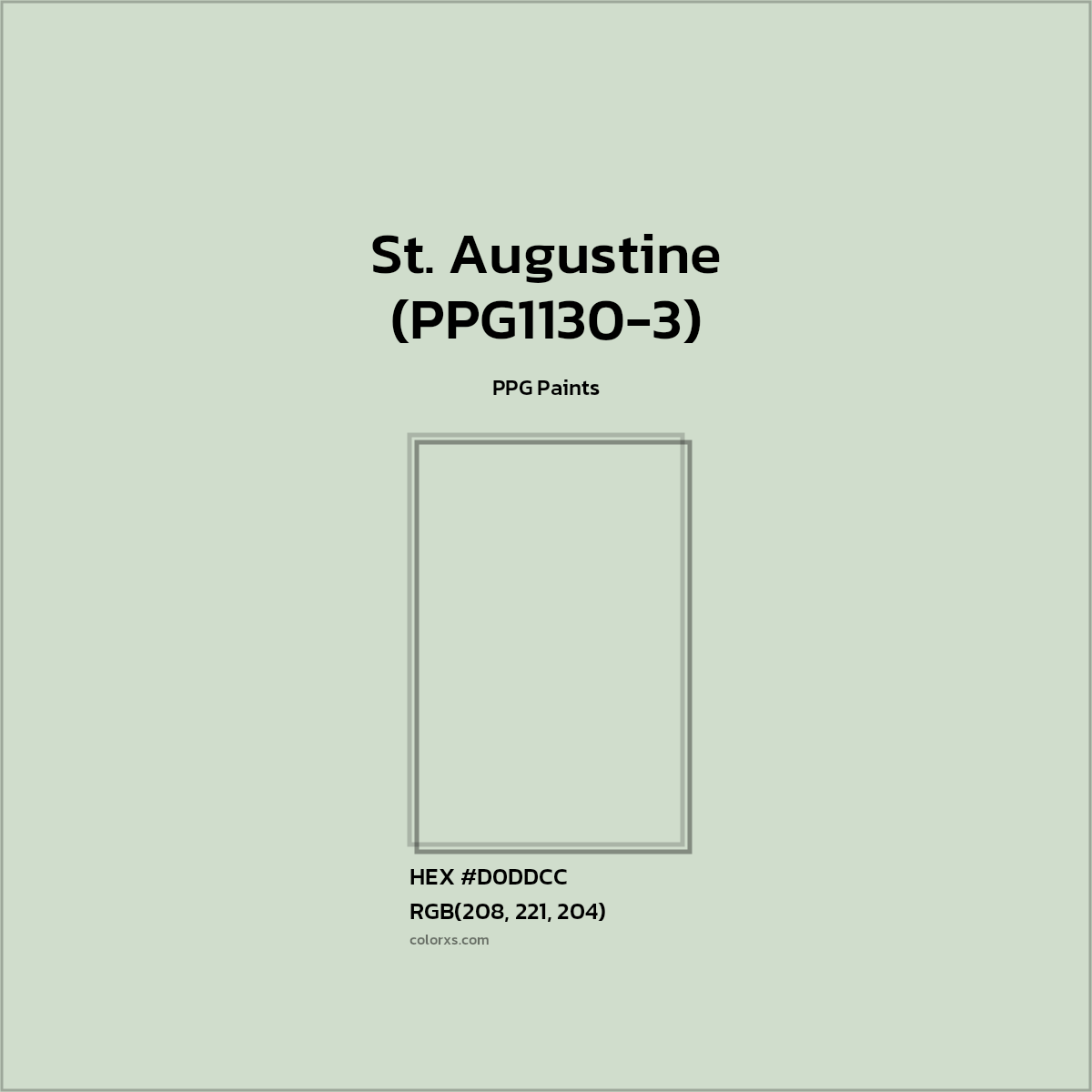 #D0DDCC St. Augustine (PPG1130-3) Paint PPG Paints - Color codes and meaning | Matching colors and paints