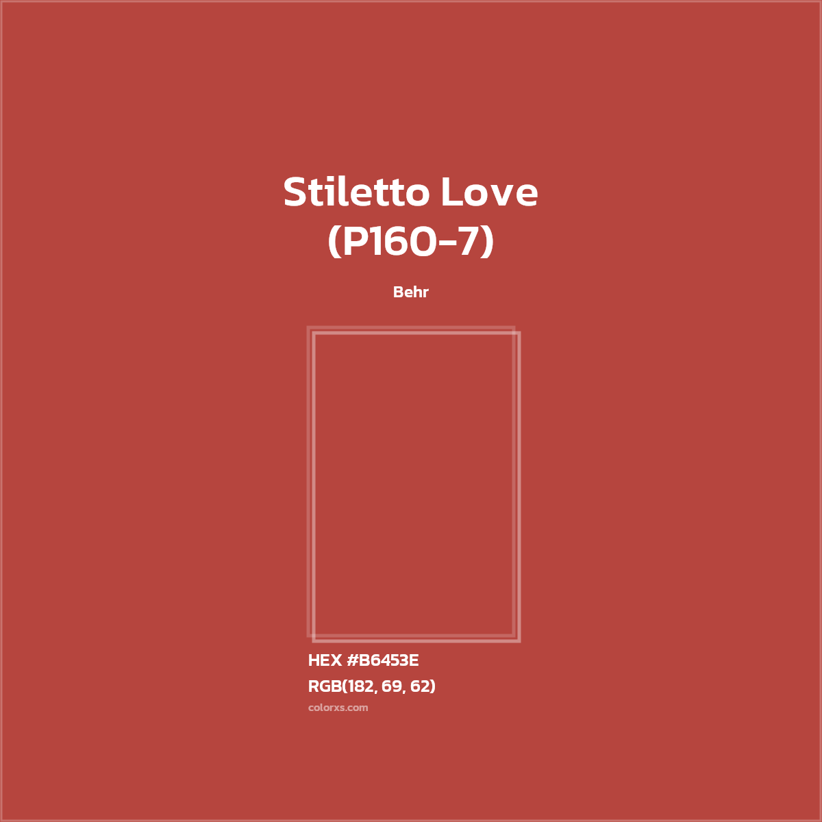 #B6453E Stiletto Love (P160-7) Paint Behr - Color codes and meaning | Matching colors and paints