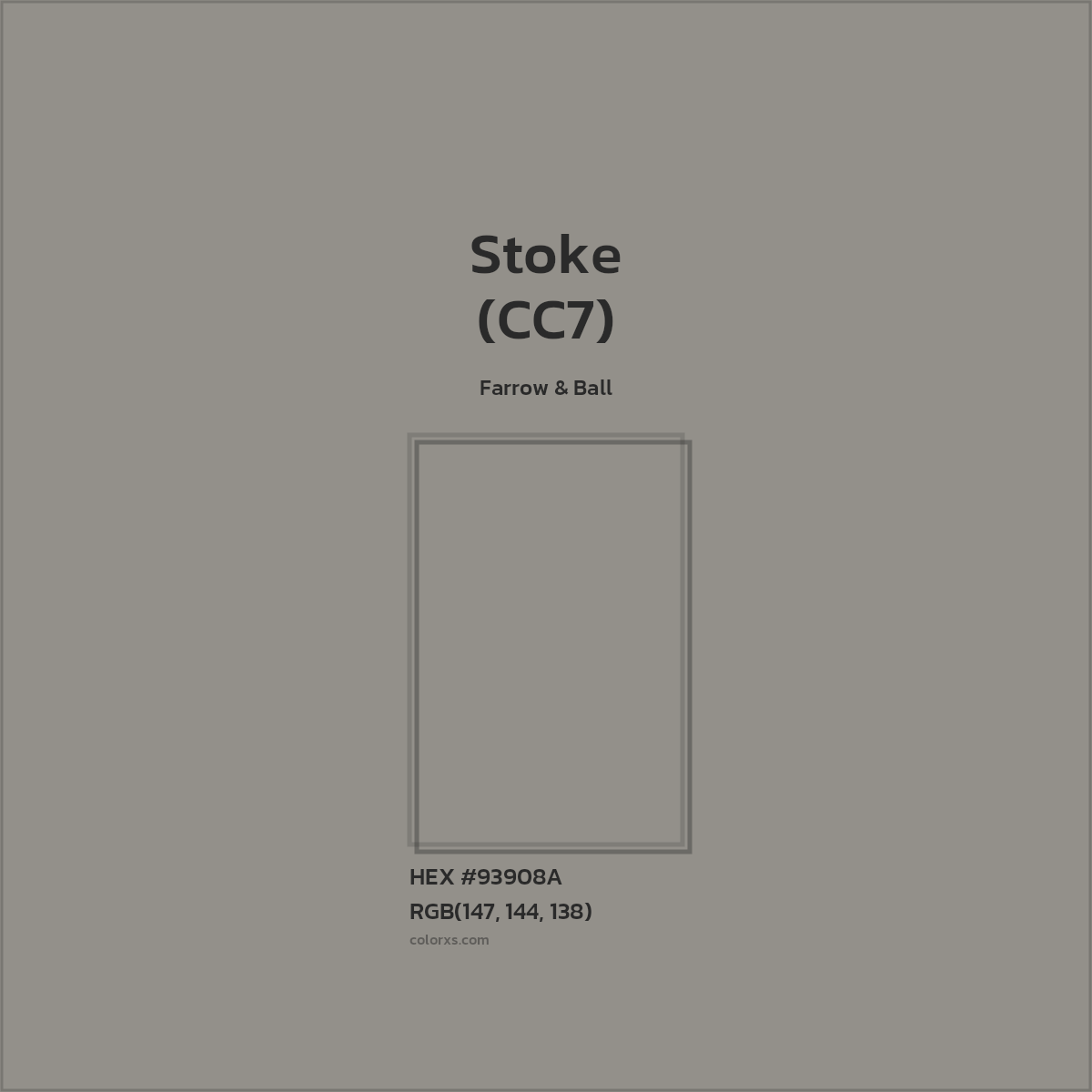 #93908A Stoke (CC7) Paint Farrow & Ball - Color codes and meaning | Matching colors and paints