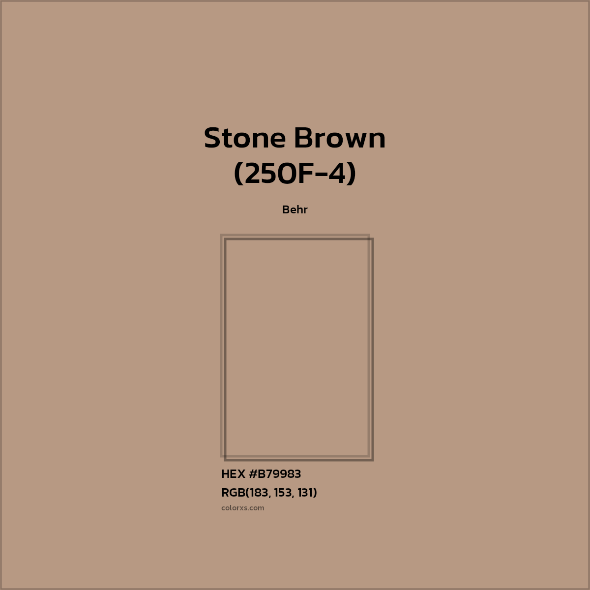 #B79983 Stone Brown (250F-4) Paint Behr - Color codes and meaning | Matching colors and paints