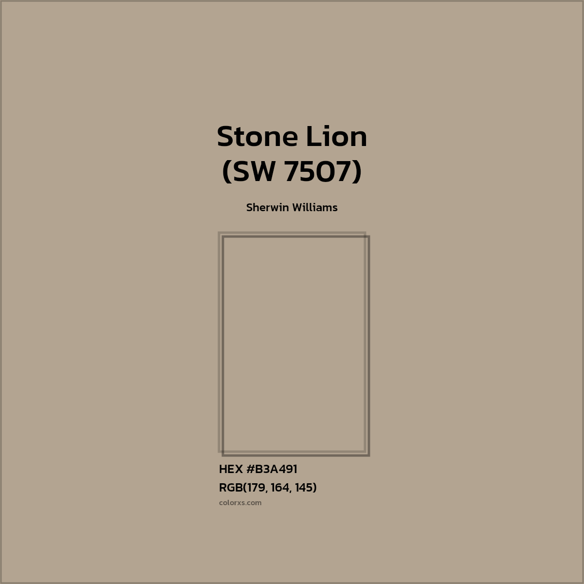 #B3A491 Stone Lion (SW 7507) Paint Sherwin Williams - Color codes and meaning | Matching colors and paints