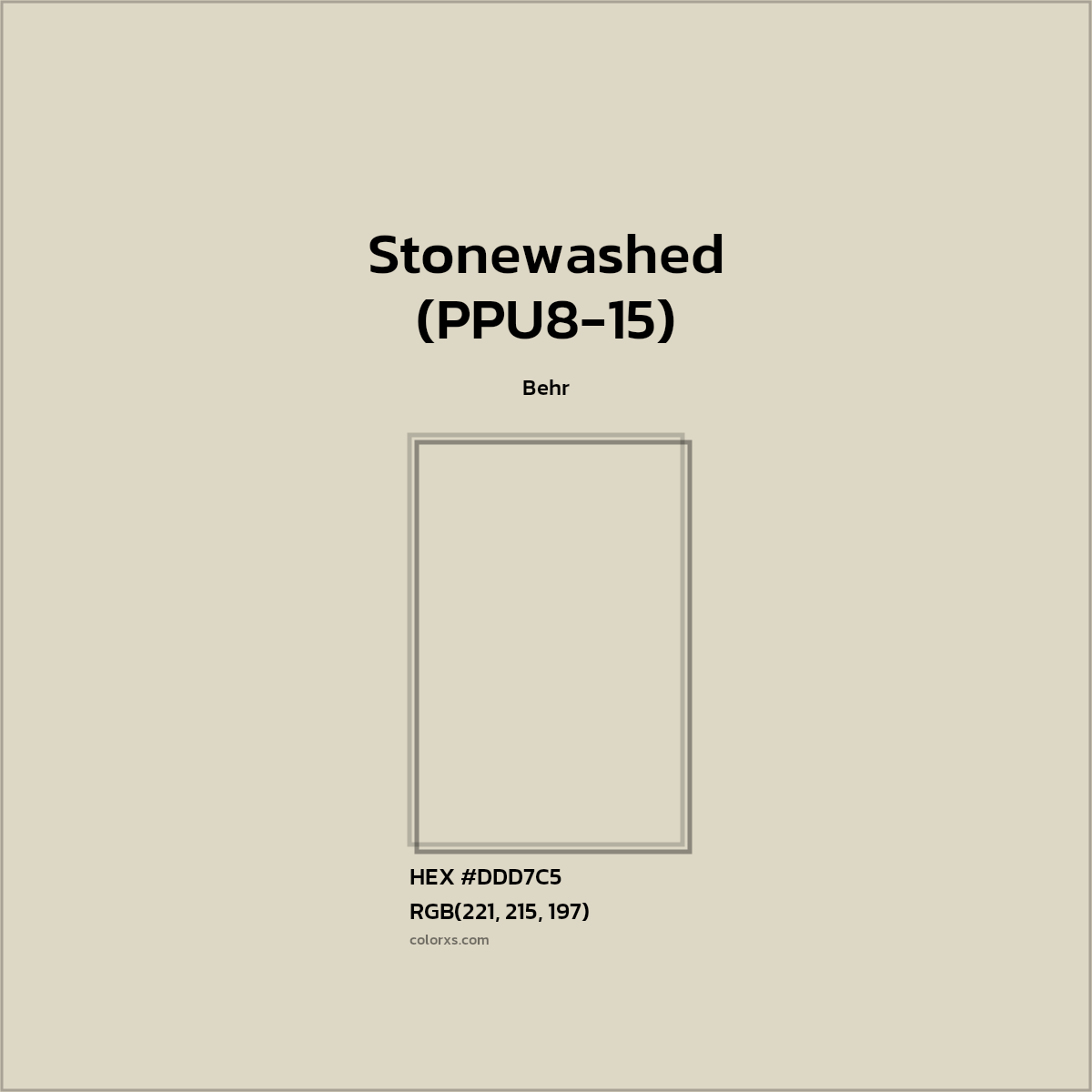 #DDD7C5 Stonewashed (PPU8-15) Paint Behr - Color codes and meaning | Matching colors and paints