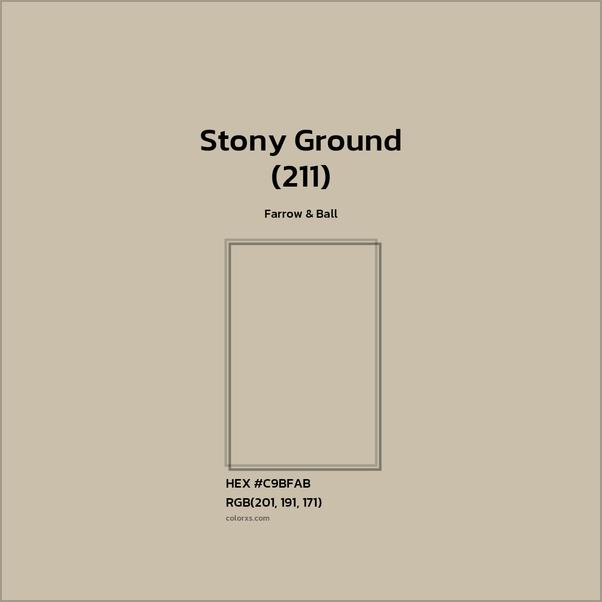 #C9BFAB Stony Ground (211) Paint Farrow & Ball - Color codes and meaning | Matching colors and paints