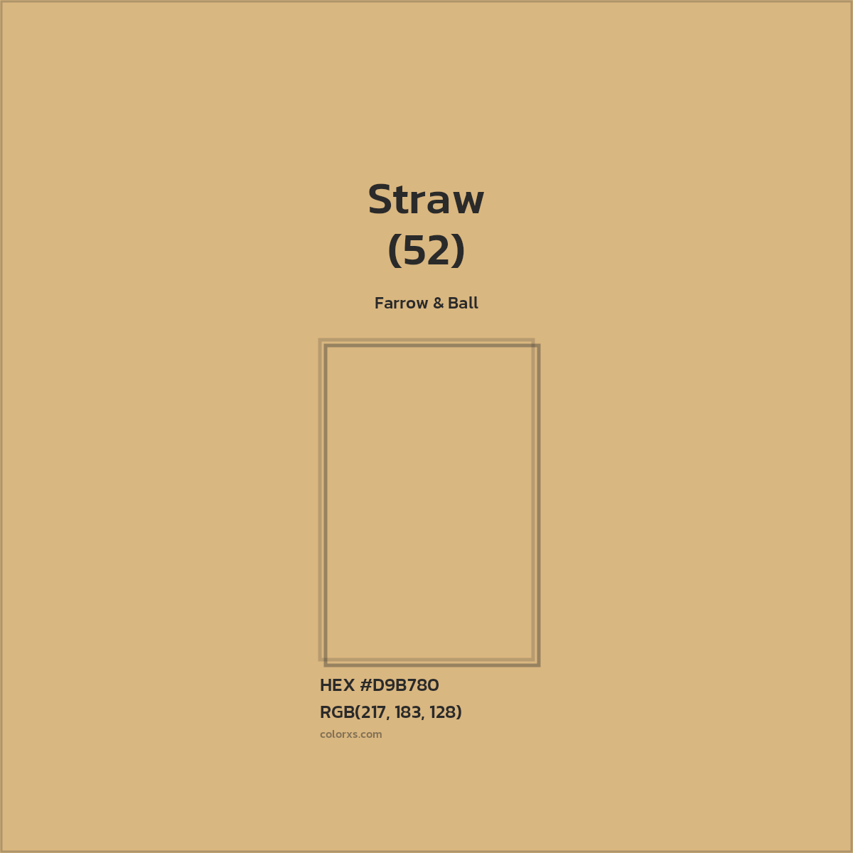 #D9B780 Straw (52) Paint Farrow & Ball - Color codes and meaning | Matching colors and paints