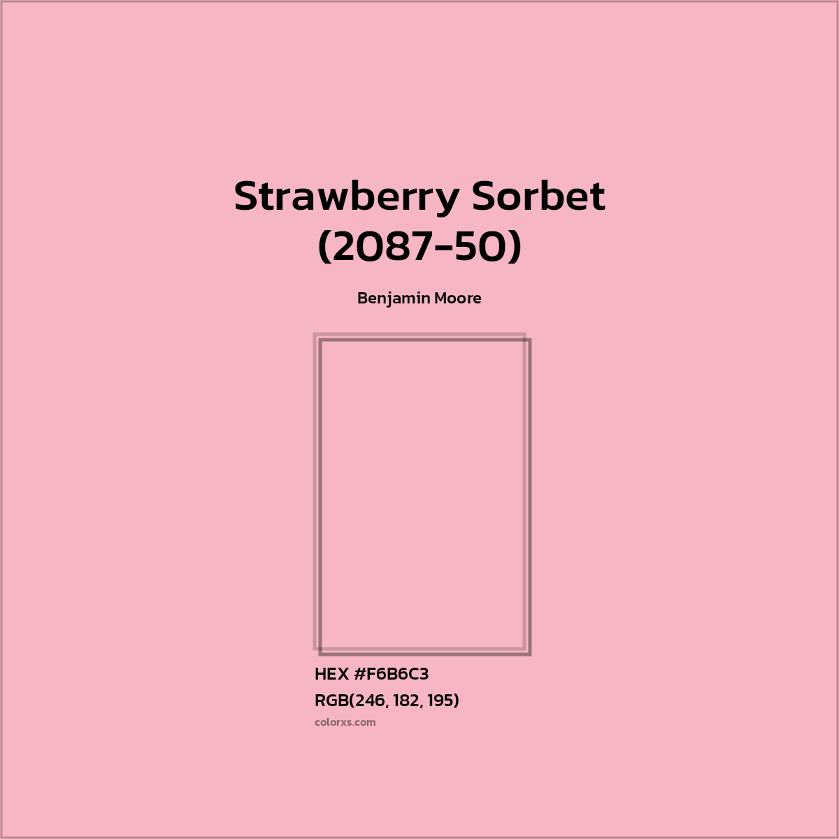 #F6B6C3 Strawberry Sorbet (2087-50) Paint Benjamin Moore - Color codes and meaning | Matching colors and paints