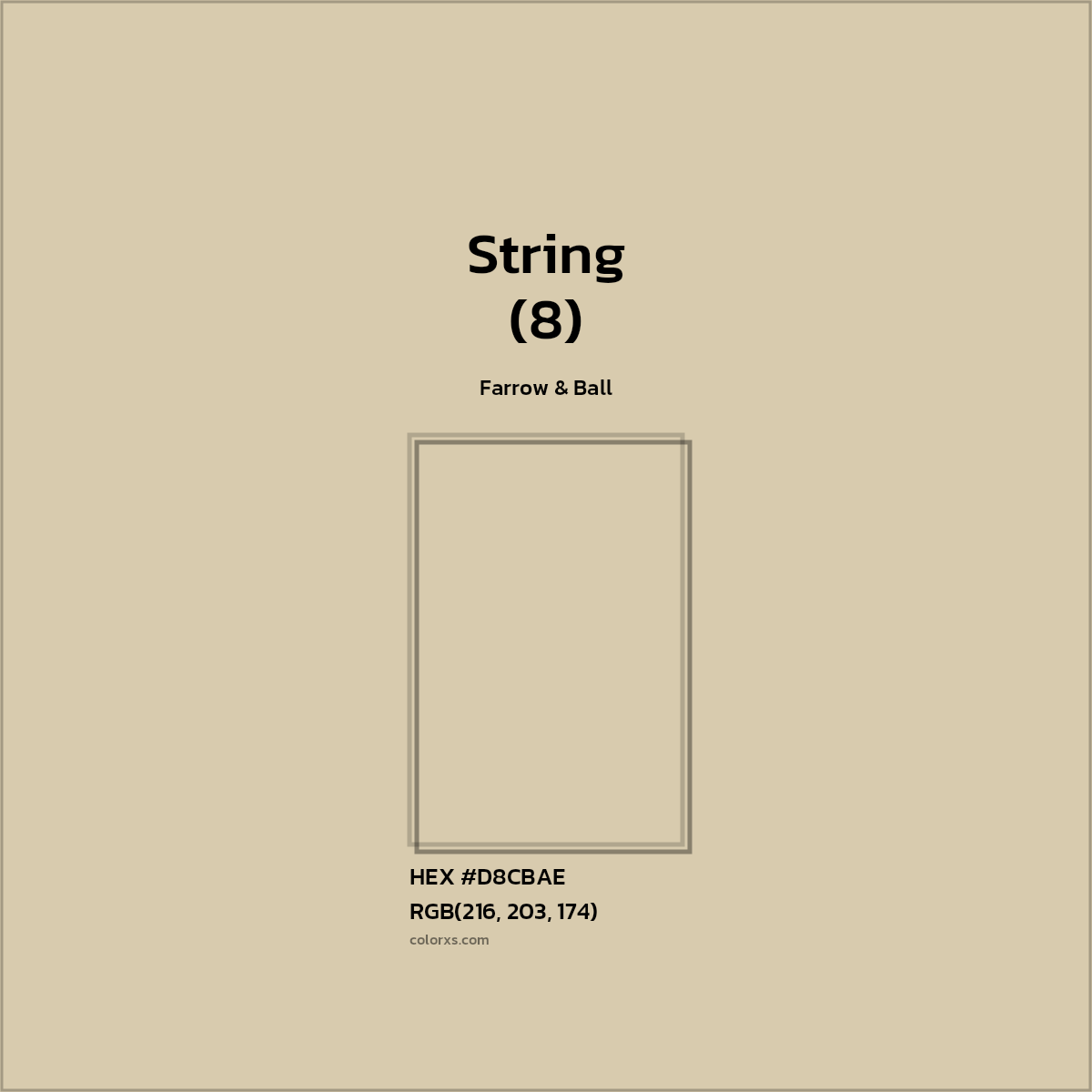#D8CBAE String (8) Paint Farrow & Ball - Color codes and meaning | Matching colors and paints