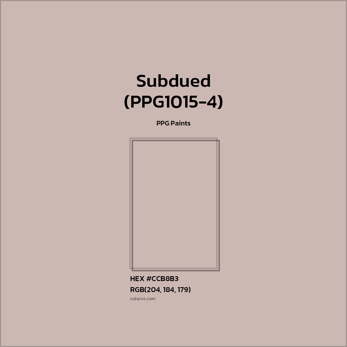#CCB8B3 Subdued (PPG1015-4) Paint PPG Paints - Color codes and meaning | Matching colors and paints