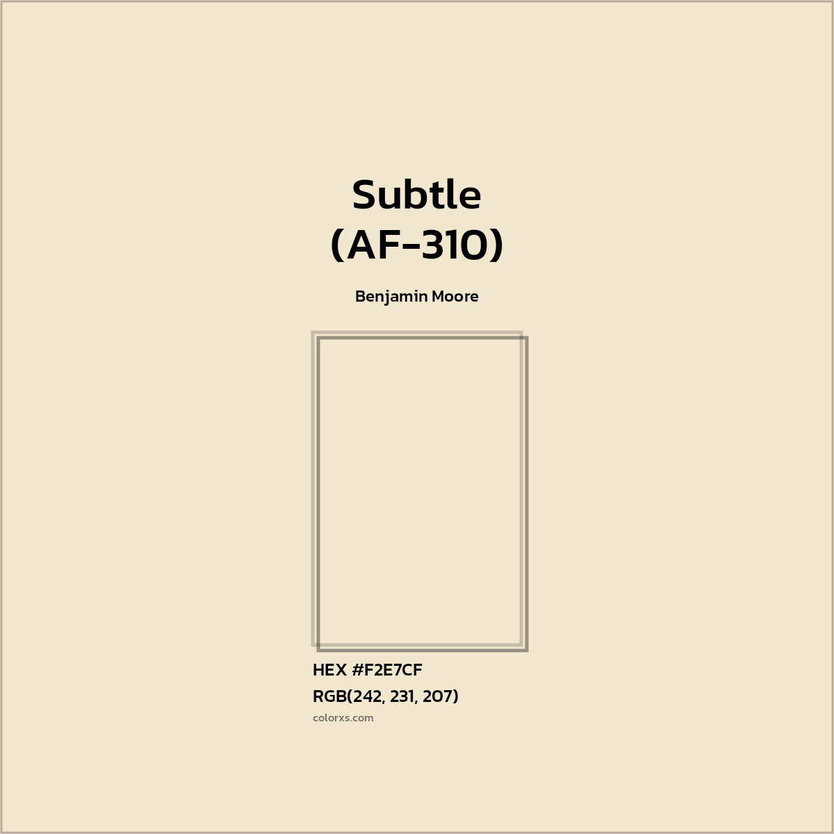 #F2E7CF Subtle (AF-310) Paint Benjamin Moore - Color codes and meaning | Matching colors and paints